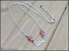 This sweet necklace is approx. 16 inches long and has a 1 1/2 inch extender.  It's made with stainless steel chain, stainless steel lobster claw clasp, and as a 20mm stainless steel LOVE word charm with beautiful red Czech glass beads on either side A beautiful Valentine's Day or Mother's Day gift. Love Word Charm Necklace, Romantic Gift, Minimalist Necklace, Valentine's Day Necklace, Mother's Day Gift, Stainless Steel Jewelry Love Word, Sweet Necklace, Gift Love, Romantic Gift, Minimalist Necklace, Steel Jewelry, Stainless Steel Jewelry, Etsy Items, Etsy Handmade