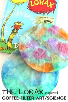 the lorax inspired coffee filter art / science project for dr seussch