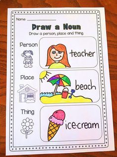 Nouns Printable Worksheet Pack - Kindergarten... by My Teaching Pal | Teachers Pay Teachers Kindergarten Grammar, Abstract Nouns