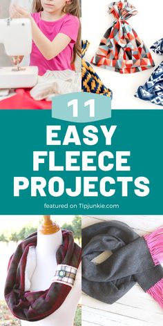 an image of easy fleece projects with text overlay