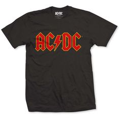 AC/DC Logo Unisex T-Shirt Red And Yellow Logo, Ac/dc, Ac Dc Logo, Acdc Logo, Dc Logo, Metal Shirts, Zz Top, Band T Shirts, Rock Shirts