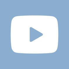 a white play button on a blue background with an arrow pointing to the left side