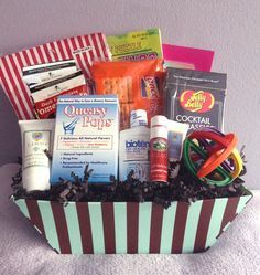 a basket filled with lots of different items