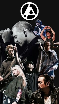 a collage of people with guitars and microphones