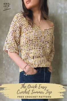 the quick easy crochet summer top is free crochet pattern for women