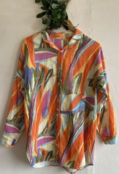 Soft Surroundings Button Up Tunic Top Abstract Tropical Medium Colorful 3/4 Slv  | eBay Soft Surroundings, Brands Outlet, Tunic Top, Womens Clothing Tops, The Globe, Globe, Tunic Tops, Button Up, Women Accessories