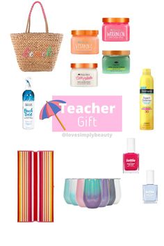 the teacher gift guide is filled with beauty products