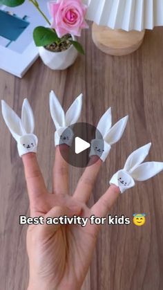 the fingers are made to look like rabbits