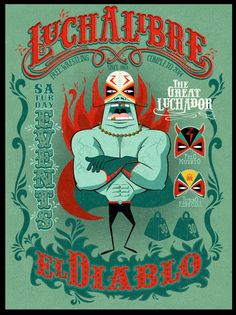 an old poster with a wrestler on it's chest and the words el chalpre