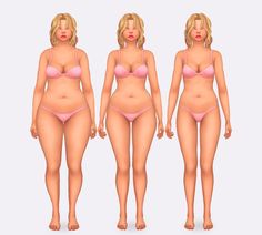 three different views of a woman's body in various stages of breast reconstructions