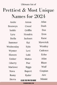 the ultimate list of prettiest and most unique names for 2021