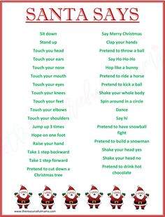 santa's christmas song printable for kids