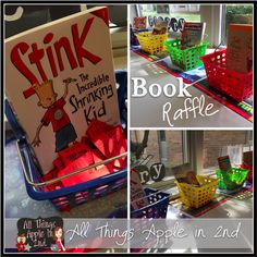 this is a collage of books and baskets in the shape of children's books