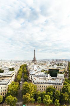 an aerial view of the eiffel tower and surrounding buildings in paris, france