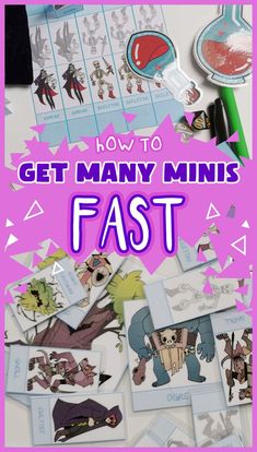 how to get many minis fast with pictures and stickers on the back cover