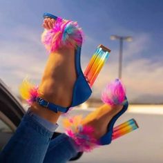 We Love These Fur Sandals. We Are Sure You Will Love Them Too. Amazing Quality Can Be Worn As Casual Or Dressy. Takes Your Normal Size Preorder Ships In 18 Business Days Transparent High Heels, Heels Slippers, Fur Sandals, Fur Heels, Basic Heels, Casual High Heels, Crystal Heels, Ankle Shoes, Buckled Heels