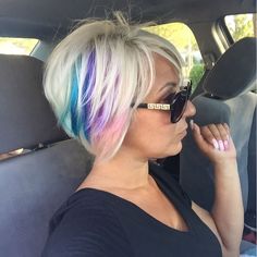 My, my little pony hair! | Hair styles, Bold hair color, Hair color pastel Short Opal Hair, Hair Color Around The Face, Short Unicorn Hair, Peekaboo Hair Color Pixie, Purple Dip Dye Hair Blonde, Peekaboo Short Hair, Rainbow Pixie Hair, Short Coloured Hair, My Little Pony Hair