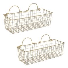 two wire baskets with handles on each side