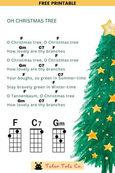 a christmas tree with gold stars on it and the words, free printables