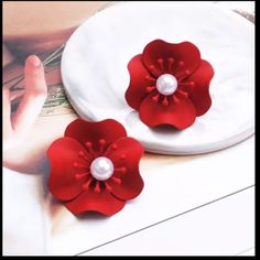 Material :Zinc Alloy Lead And Nickle Free Hypoallergenic. Comfortable Fitting. Reasonable Offers Are Welcome When You Buy 2 Or More Items. Leave A Message On Each Item You Want To Bundle. All Items Typically Ships Within The Next Business Day. Feel Free To Message Me With Any Questions. Follow My Page For New Items Red Flower-shaped Earrings For Spring, Red Flower Shaped Earrings For Spring, Red Flower Earrings For Summer Party, Trendy Red Flower Earrings For Summer, Elegant Red Flower Earrings For Spring, Red Earrings For Spring Party, Flower Shaped Earrings For Valentine's Day, Red Flower Earrings For Valentine's Day, Flower-shaped Earrings For Valentine's Day