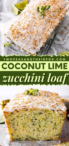 Out of delicious bread ideas? This Coconut Lime Zucchini Loaf is a homemade loaf cake finished with a sweet lime glaze and toasted coconut. Enjoy a slice of this best bread recipe for breakfast or snack! Gluten Free Snacks Savory, Lime Bread Recipe, Zucchini Lime Bread, Lime Bread, Summer Bread Recipes, Lime Zucchini Bread, Bread Flavor Ideas, Coconut Lime Zucchini Bread, Tropical Zucchini Bread