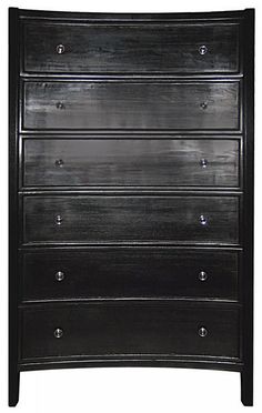 a black dresser with five drawers on top