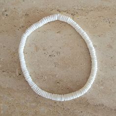 The Bracelet/Anklet Is New And Never Worn It Is A Stretch Bracelet About 3.5" Wide White Round Beads Anklets For Vacation, Handmade White Anklet Bracelet, White Island, Jewelry White, Shell Bracelet, Island Style, Stretch Bracelet, Metal Jewelry, Stretch Bracelets