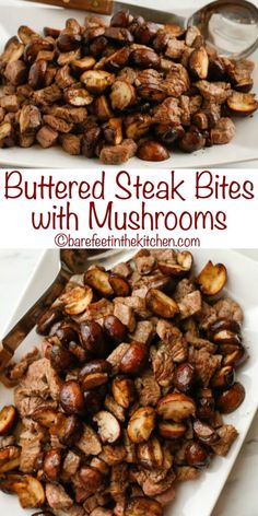 buttered steak bites with mushrooms are an easy side dish that is ready in under 30 minutes