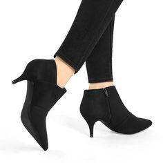 Wearing a pair of pointed-toe ankle boots can make you more elegant, and the ankle boots are easy on and off, which makes them more convenient in your daily life. They are well paired with jeans, a dress, or a coat and they are perfect for Working, Shopping, and Party. Faux-suede vamp, more textured. Classical Pointed Toe, retro, and fashionable. Wolverine Boots, Cutout Ankle Boots, Heel Stretch, Western Ankle Boots, Zipper Heels, Womens Stilettos, Closed Toe Shoes, Shoes Boots Ankle, Ankle Boots Black