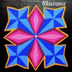 an image of a colorful flower with the words bhuvana written on it