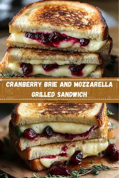 cranberry brie and mozzarella grilled sandwich