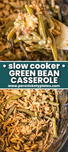 slow cooker green bean casserole is an easy and delicious side dish