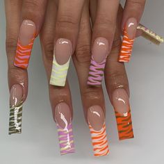 Colorful Zebra Nails, Zebra Design Nails, Zebra Nail Designs, Nail Work