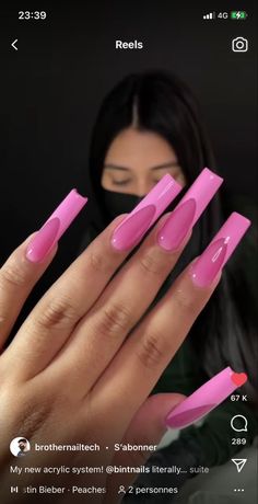 Art Guide, Classy Acrylic Nails, Acrylic Nails Coffin Pink, Unique Acrylic Nails, Bling Acrylic Nails, Pink Acrylic Nails