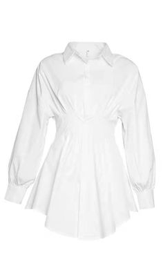 WHITE CINCHED WAIST SHIRT DRESSIntroducing our White Cinched Waist Shirt Dress, a fresh and feminine addition to your wardrobe. Made from crisp white cotton, this dress features a blouson shirt style with incredible waist-cinching panels that create a flattering silhouette. Perfect for any occasion, this dress can be dressed up or down for a versatile look. Key Features: Made from stretch cotton for a comfortable fit Stretch Factor: 1/3 Dress Length: Approximately 87cm Materials: Cotton Twill (6 Plus Size Shopping, White Shirt Dress, Cotton Blouses, Cinched Waist, Bandage Dress, Blouse Dress, Cairo, Vest Dress, Xl Dress