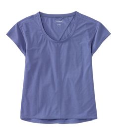 Lightweight, ultrasoft, quick-drying fabric with just the right amount of stretch and the perfect drape make this ribbed performance tee an easy choice for everything from trail hikes to yoga to everyday wear. Falls at high hip. Relaxed Fit: Our most generous fit sits farthest from the body. In a moisture-wicking blend of 79% polyester, 13% TENCEL™ Lyocell and 8% spandex. UPF 50+ rated fabric blocks at least 97. 5% of the sun's UV rays - 10x more than a white cotton tee. Machine wash and dry. St Casual Stretch T-shirt For Outdoor Activities, Casual Stretch T-shirt For Outdoor, Stretch Top For Summer Outdoor Activities, Summer Stretch Tops For Outdoor, Stretch Solid Top For Outdoor Activities, Stretch Tops For Outdoor Activities In Summer, Stretch Short Sleeve Tops For Outdoor Activities, Stretch Tops For Summer Outdoor Activities, Summer Athleisure Tops For Outdoor Activities