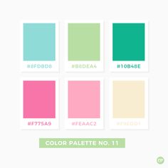 the color palette is shown in different shades