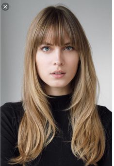 Bangs With Straight Hair Medium, Fringe Lob Haircut, Long Hair Soft Bangs, Dark Blonde Hair With Fringe, Mid Length Hair With Bangs Straight, Long Straight Bangs Hairstyles, Fringe With Long Hair, Celebrities With Bangs, Straight Hair With Bangs