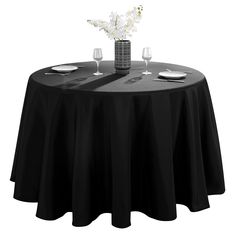 PRICES MAY VARY. 【Package Included】: The tablecloth order purchased includes 2 pack polyester black round table cloth with a diameter of 70 inches, please measure the size of your table before purchasing and choose the right tablecloth for you with our size picture display. 【Product Size】: 70-inch diameter round table cloth for round tables of 48-72 inches in diameter, according to the effect you want to use the large round tablecloth, and the size of your dining table, choose the right size tab Black Tablecloths, Black Round Table, Dining Table Cover, Black Tablecloth, Buffet Decor, Picnic Wedding, Mantel Redondo, Rectangle Tablecloth, Kitchen Dinning