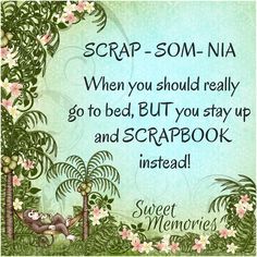 a card with the words scrap - som - nia written on it