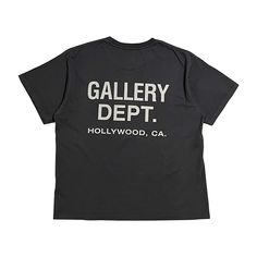 Gallery Dept. classic tee Product Details 100% Cotton Screen printed logo at front Screen printed graphic at back The wash may vary and the product may look lighter or darker than the photo Fit Boxy fit - The shirt is meant to hit right above the belt line All sales are final. Please ensure to review all product details prior to purchase. Urban Style Washed Black T-shirt With Logo, Urban Washed Black T-shirt With Logo Print, Print Logo, Black Tee, Black Cotton, Graphic Prints, Screen Printing, Meant To Be, ? Logo