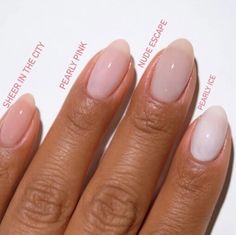 Sheer Pink French Manicure, Sheer Gel Manicure, Base Color For French Manicure, Sheer French Manicure, Natural Gel Polish Nails, Sheer Dnd Gel Polish, French Nails Base Color, Dip With Gel Polish, Sheer Pink Nails Gel