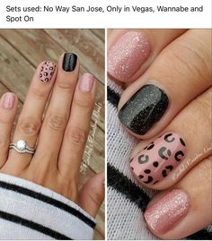 Color Street Leopard Combo, No Way San Jose Colorstreet Combo, In A Moo-d Color Street Combo, Color Street No Way San Jose Combo, Color Street Spot On Mixed Mani, Nails Vegas Style, Vegas Manicure Ideas, Call Dip Nails, Color Street Spot On