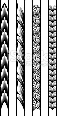 four different types of ornamental designs in black and white