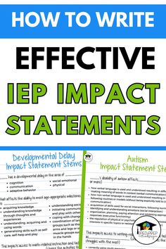 how to write effective iep impact statements for students and teachers with an info sheet