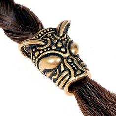 Large Borre Wolf Head Bead - Bronze or Silver | Hair Beads – Sons of Vikings Viking Hair Male, Beard Rings, Beard Jewelry, Beard Beads, Male Jewelry, Viking Beard, Hair Male, Viking Hair, Apocalypse Survival