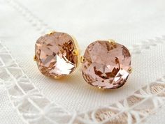 Blush earrings,Morganite studs,Swarovski,crystal stud earrings,Blush pink bridal earring,Blush pink Blush Morganite Formal Jewelry, Blush Morganite Wedding Jewelry, Blush Drop Earrings For Gift, Elegant Blush Earrings, Pink Natural Stones Wedding Earrings, Blush Pink Bridesmaids, Blush Earrings, Swarovski Crystal Drop Earrings, Morganite Earrings