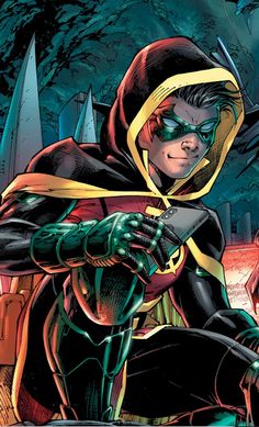 Robin Dc Wallpaper, Dc Superheroes Art, Robin The Boy Wonder, Robin Comics, Dc Comics Wallpaper, Arte Cyberpunk, Dc Comics Artwork