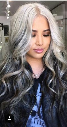 Long Grey Hair, Grey Hair Wig, Grey Hair Looks, Top Hairstyles, Ombre Hair Color