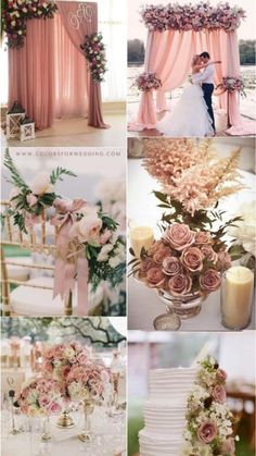 wedding color palettes with pink and white flowers